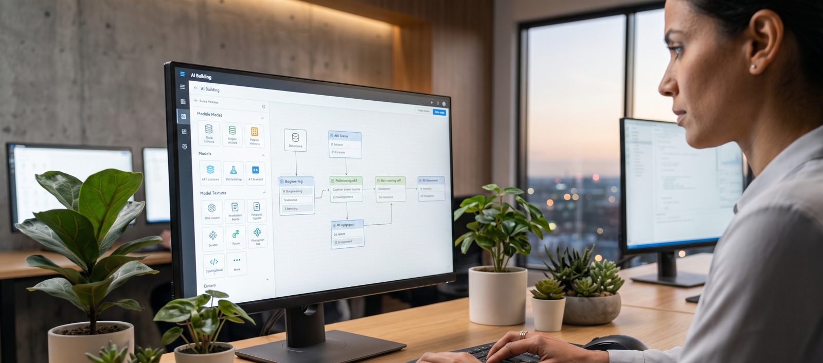 An AI workflow being built on screen
